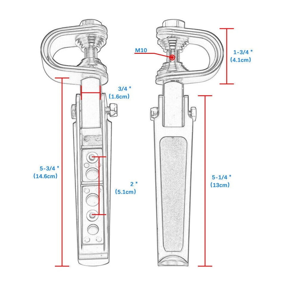 1"-1-1/4" U-Clamp Foot Pegs Black Fit For Honda Suzuki Foto 2 de 4
