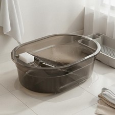 Waschsch&uuml;ssel mit Waschbrett verdicktes Material transparente Waschwanne