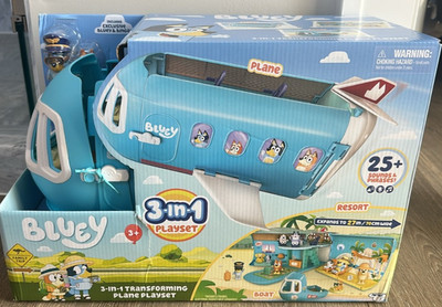 New Bluey Bingo Airplane 3-in-1 Transforming Plane Playset  25+ sounds figures