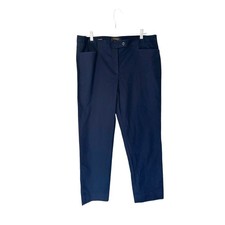 Talbots Blue Textured Career Office Work Hampshire Ankle Dress Pants Size 14