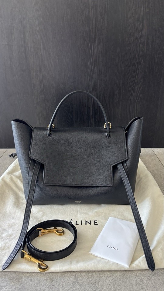 Celine Mini Belt Bag - Black Leather