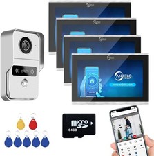 Wired Video Doorbell Apartment Intercom10 inch Touch Screen Monitor,1080P Video