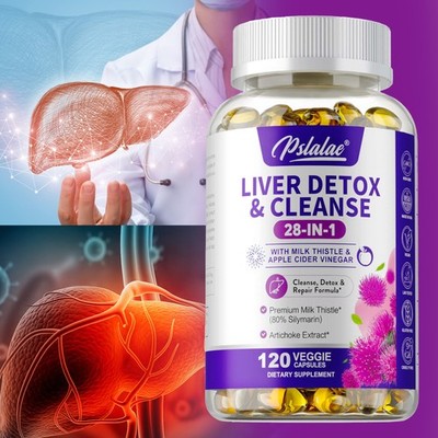 28-In-1 Liver Detox & Cleanse - Liver Support Supplements - with Milk Thistle