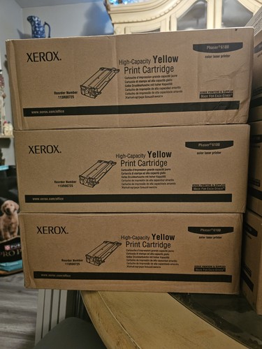 Genuine Xerox 113R00725 High-Capacity Yellow Toner for Phaser 6180 - Picture 1 of 4