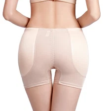Padded Hip Enhancer & Butt Lift Shorts In Black & Beige