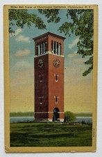 Miller Bell Tower Chautauqua NY Institution Linen Postcard 1946 C2
