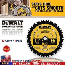 Pack of 1 Circular Saw Blade, 7 1/4 " 24 Tooth Wood Cutting DWA171424B10 USA