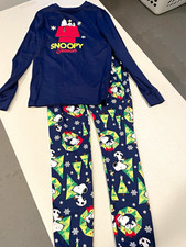 Peanuts Snoopy Woodstock 2-Piece Pajama Set Size 12 Long Sleeve Christmas