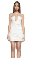 NWT Nookie  drama White Faux Leather Mini Dress Xs
