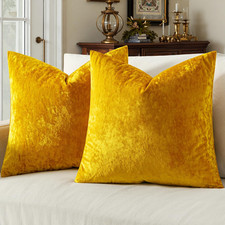 Velvet Throw Pillow Covers Set of 2, Soft Neutral Decorative Pillow Cases with L