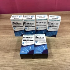 6 Bausch +Lomb Muro 128 Ophthalmic SOLUTION 5% 2-Full Sz Bottle New 7/25 U4