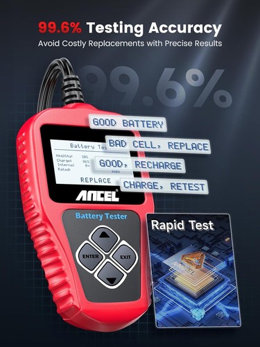 Probador de Batería de Coche ANCEL BA101 12V Digital Automotriz Alternador Herramienta de Diagnóstico - Imagen 6 de 10