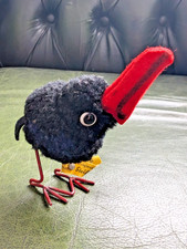 Steiff Raven Wool Animal Vintage 60s Stuffed Animal Retro Plush Toy 50s H42