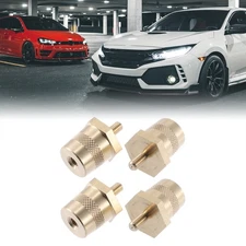 2 Pair M5 Battery Terminal Connector Brass Tone Post Adapter Stud Screws Nuts