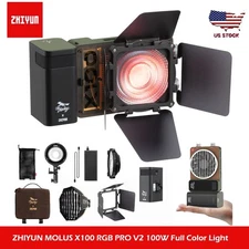 ZHIYUN MOLUS X100 RGB PRO V2 100W Full Color Portable RGB Video Light 