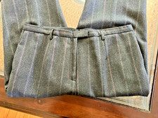 PENDLETON 100 WOOL, DARK GREY/SUBTLE STRIPE, SIZE 14 FULLY LINED PANTS  POCKETS