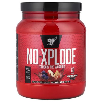 2 X BSN, N.O.-Xplode, Legendary Pre-Workout, Fruit Punch, 2.45 lbs (1.11 kg)