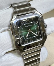 Cartier Santos De Cartier S/S Green Dial Medium Size Watch 4075 3