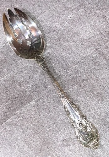 Wallace SIR CHRISTOPHER Sterling Silver Slotted Serving Spoon 8.5”, 91 g, EXC