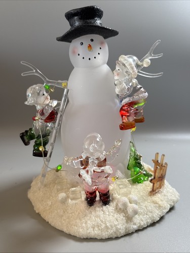 JC Penny Home Collection Light up Acrylic Snowman Color Changing 12 Inches Tall - Picture 2 of 21