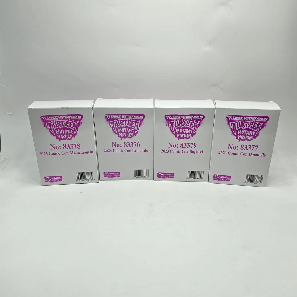 Juego de 4 figuras TMNT Mutant Mayhem SDCC 2023 Comic Con exclusivo de Nickelodeon NUEVO Foto 3 de 3