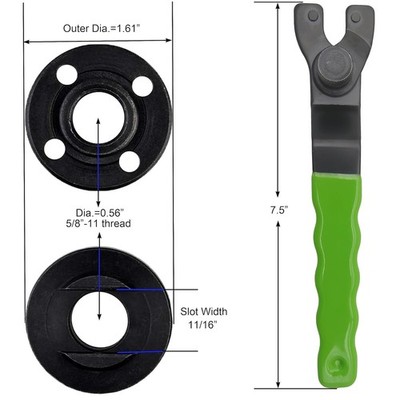 Angle Grinder Extension Shaft Kit with Wrench & Flange Nut