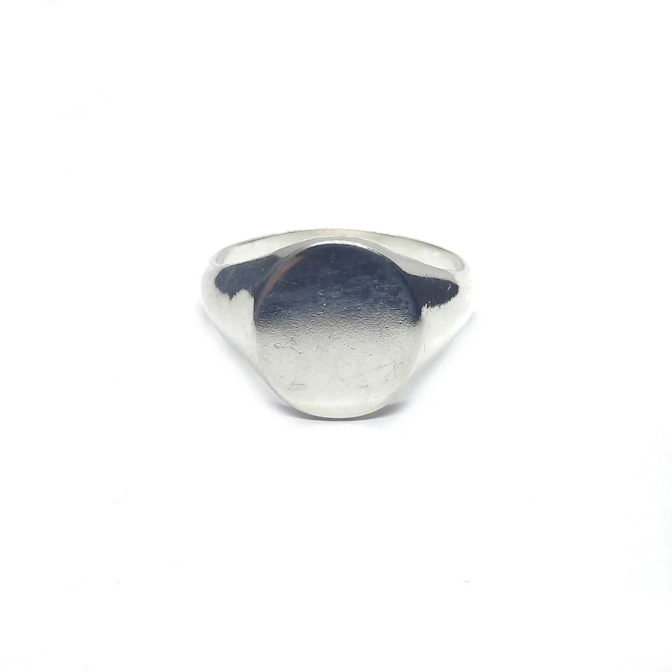 925 Sterling Silver Signet Men Ring Plain Wedding Ring - Image 4 of 4