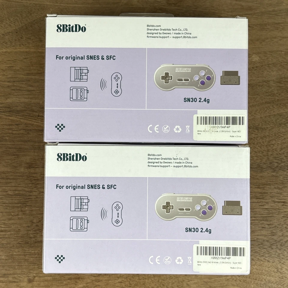 Controles 8BitDo SN30 2.4G - Super Nintendo SNES e SFC - Tema NA - Lote de 2 - Imagem 2 de 3