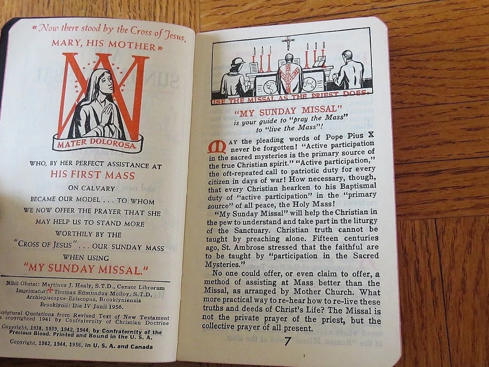 Vintage 1950’s My Sunday Missal Explained Father Stedman Catholic mass book 1956 - Image 4 of 4