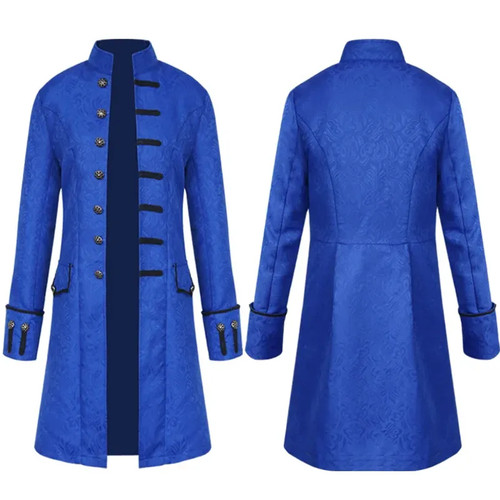 Hombres Victoriano Abrigo Steampunk Abrigo Largo Chaqueta Vamp Gótico Retro Informal - Imagen 28 de 31