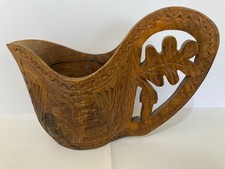 Carved Wooden Shepherd Wedding Cup Yugoslavian 1960’s