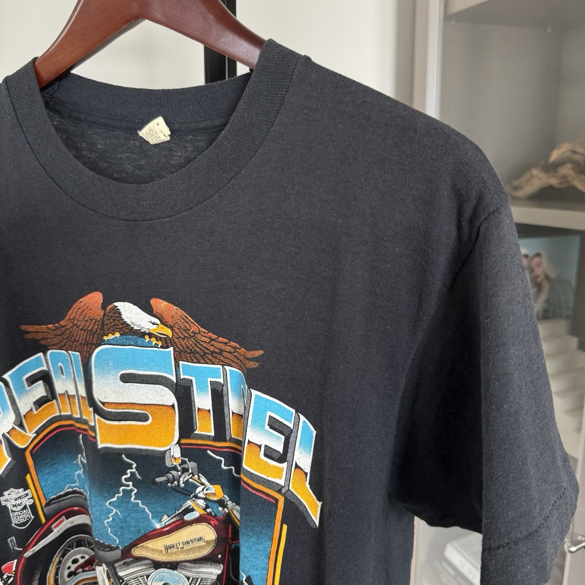 VTG Harley Davidson 1988 Real Steel Heritage Softail Black Tee