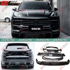 Side Skirts Front Rear Lip Body Kits Fits Porsche Cayenne 19-23 Dry Carbon Fiber