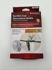 Smart Light Clear Suction Cup Decorative Hooks  4 Cups