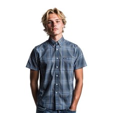 Vintage 90s Chaps Ralph Lauren Mens Shirt M Blue Plaid Classic American Preppy