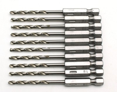 TMAX 10pc 1/8'' M35 Cobalt HSS Jobber Drill Bits for Stainless Steel&Hard Metals