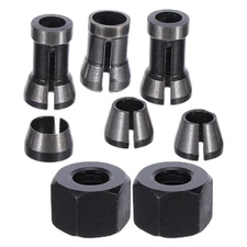 8 Pcs Trimming Machine Chuck Router Collet Extension Bit Adapter