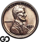 1921 Lincoln Cent Wheat Penny, Blast Red Solid Gem BU++ RD