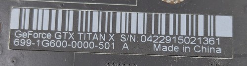 Carte graphique EVGA GeForce GTX TITAN X 12 Go GDDR5 12G-P4-2992-KR - PIÈCES/RÉPARATION - Photo 10/12