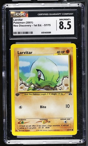 Larvitar (1st Edition) graded CGC 8.5 for sale on eBay