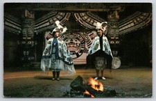 1970 Alert Bay Swan Dance Postcard - Indigenous Dancers British Columbia