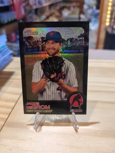 JACOB DEGROM #250 /73 2022 Topps Heritage Chrome Black Border Card Mets