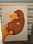 aceo art card original painting Cartoon Platypus Alcohol Ink Marker Set 2/3 — photo 3