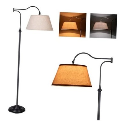 Cantilever Floor Lamp, Standing Chandelier Floor Lamp with 180° Black