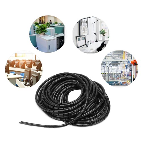 Spiraldraht-Wrap-Kabel Flexibles Kabel-Organizer-Management Schwarz Φ8mm - Photo 18/22
