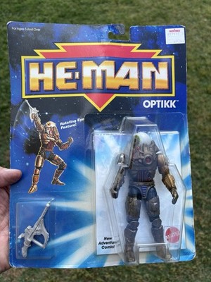 1989 Mattel He-Man Rotating Eye Optikk Action Figure 3262 On Card