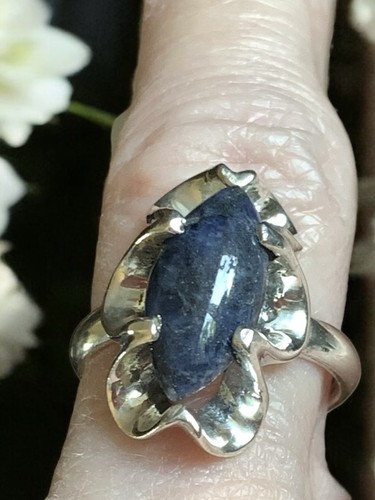 Taxco Mexiko Sterlingsilber Ring blauer Sodalith signiert Faus R 925 Größe 5 schön gebraucht, in einwandfreiem Zustand - Bild 5 von 14