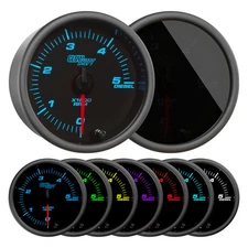 GlowShift 3-3/8" 85mm 5,000 RPM Diesel Tachometer In-Dash Gauge Tinted 7 Color