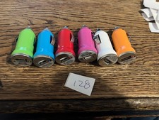 6 PCS NEW Charger Cigarette Lighter Adapter USB Car WHITE RED ORANGE BLUE PINK