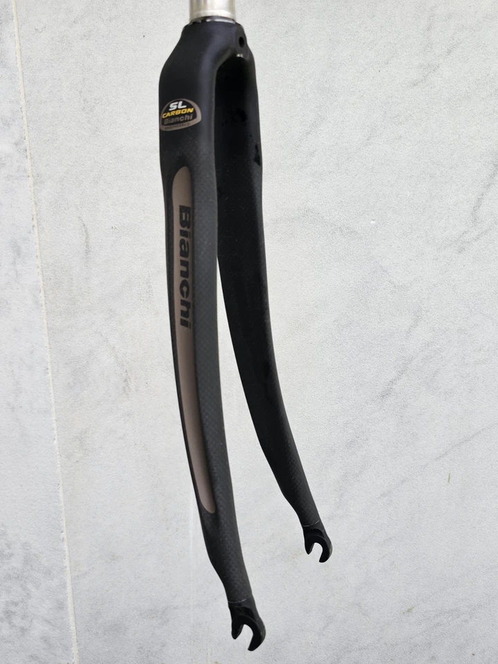 Bianchi SL 碳纤维叉 1 1/8 英寸 222 毫米转向架 700c 公路自行车 NOS — 第 4/4 张图片